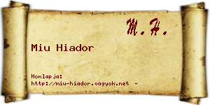 Miu Hiador névjegykártya